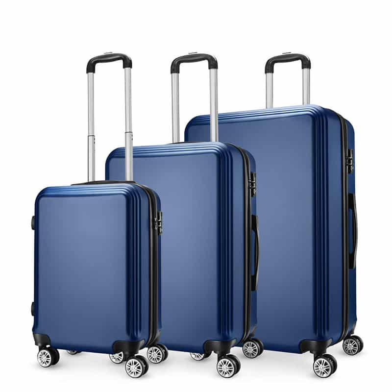 Blue abs hard shell luggage with zipper