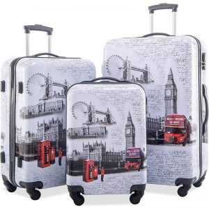 printed abs pc luggage