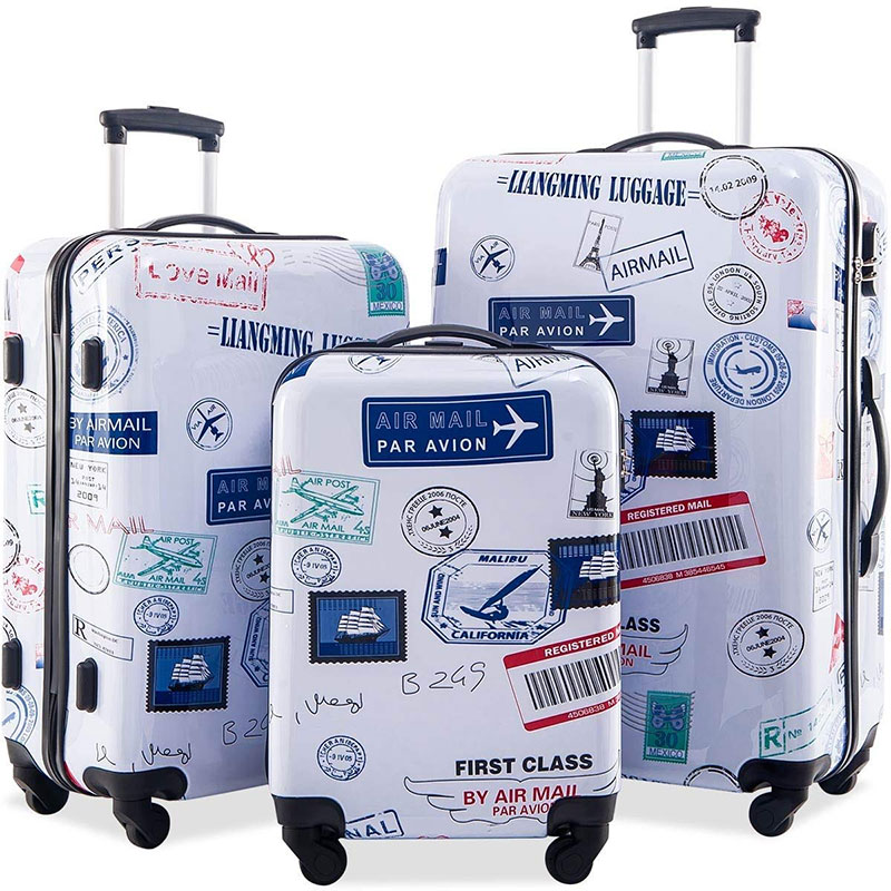 printed abs pc luggage