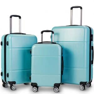 cheap abs pc luggage sky blue